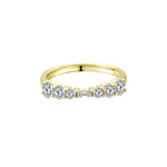 Little By Little Gold Stacking Ring featuring sparkling diamonds on a 14k gold plated band.