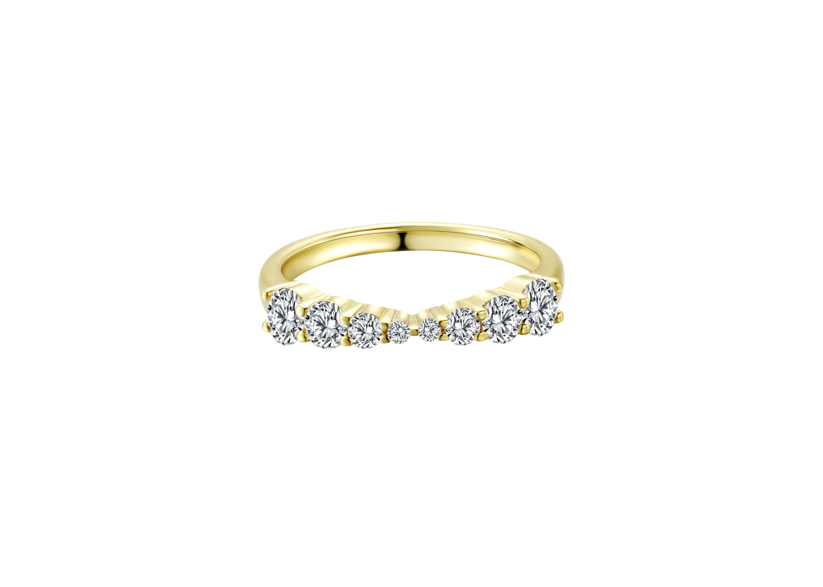 Little By Little Gold Stacking Ring featuring sparkling diamonds on a 14k gold plated band.