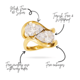 Just A Girl Ring Double Pear Gold Ring