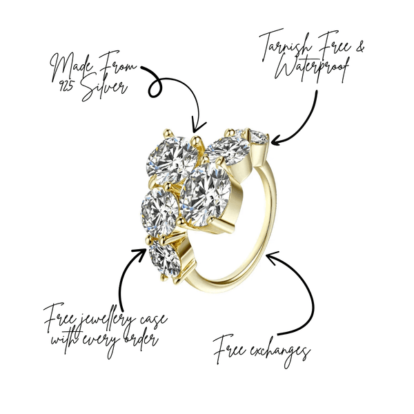 Wrap Solitaire Ring - Gold Plated