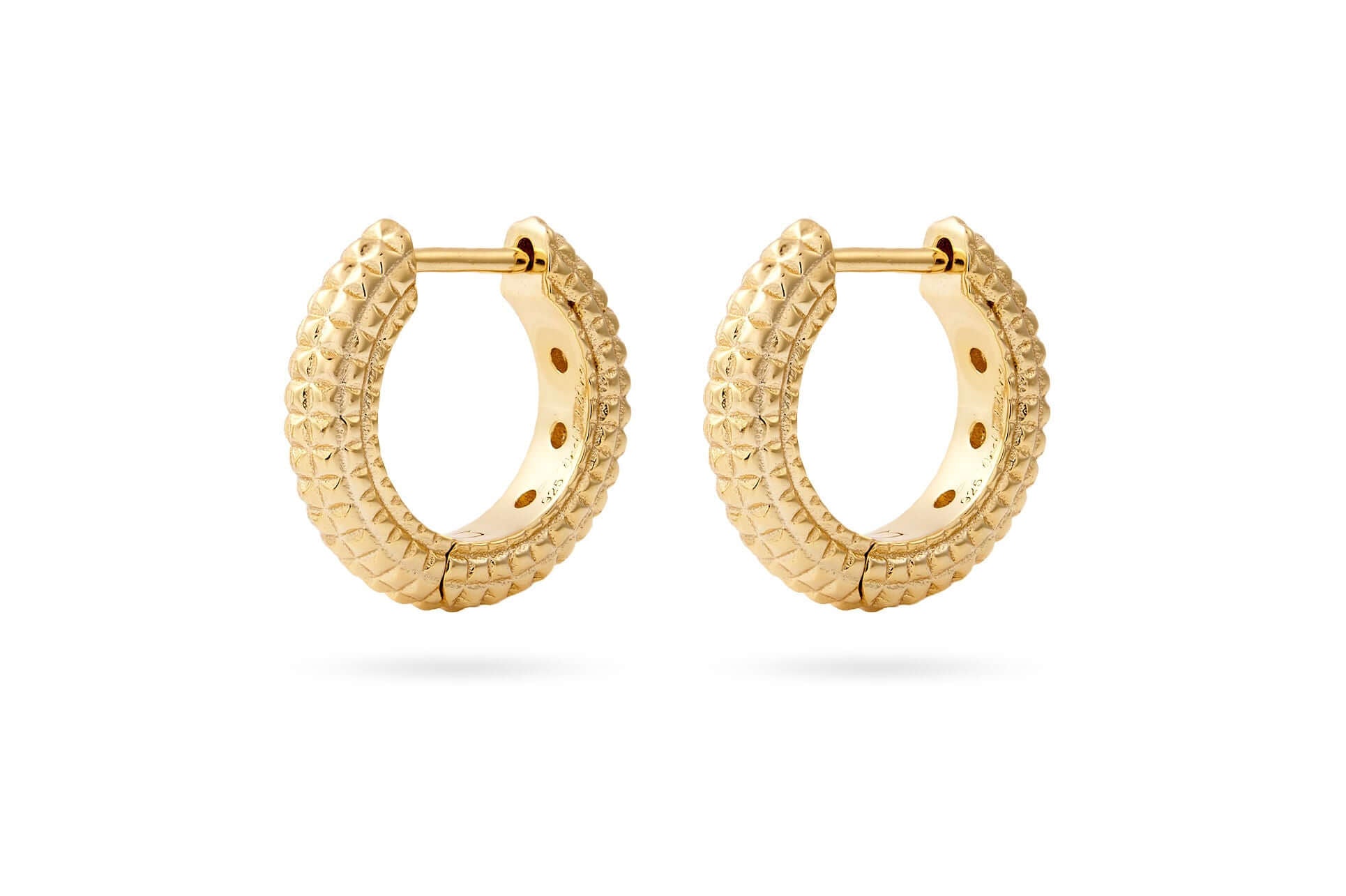 Stay Golden Textured Gold Hoop Earrings featuring a unique textured design and elegant gold finish.