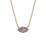 Forever In Those Eyes Evil Eye Necklace in 925 sterling silver with a 14k gold plated finish and rhodium pendant.