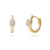 Good Things Are Coming Gold Hoop Earrings featuring a subtle stone detail and 14k gold plating.