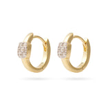 Good Things Are Coming Gold Hoop Earrings featuring a subtle stone detail and 14k gold plating for elegant style.