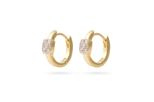 Good Things Are Coming Gold Hoop Earrings featuring a subtle stone detail and 14k gold plating for elegant style.