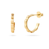 I Attract Ridged Gold Hoop Earrings showing elegant ridged design and 14k gold finish.