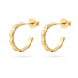 I Attract Ridged Gold Hoop Earrings featuring elegant ridged design and 14k gold plating.