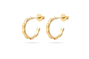 I Attract Ridged Gold Hoop Earrings featuring elegant ridged design and 14k gold plating.