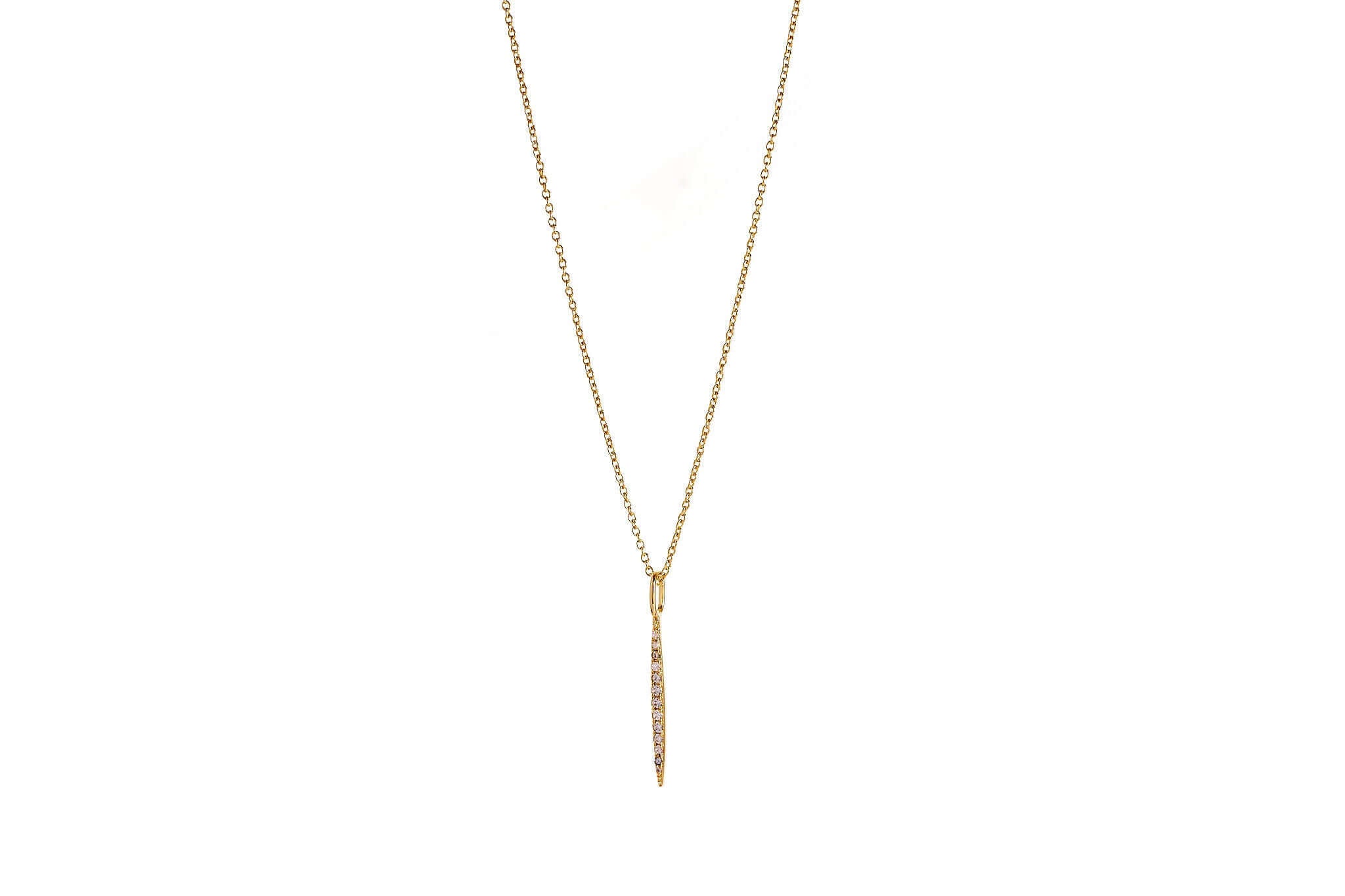 What's The Best That Could Happen Spike Pendant Necklace featuring a 14k gold plated chain and spike pendant.