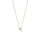 Flash Of Brilliance Lightening Necklace featuring a 925 sterling silver base with 14k gold plating.