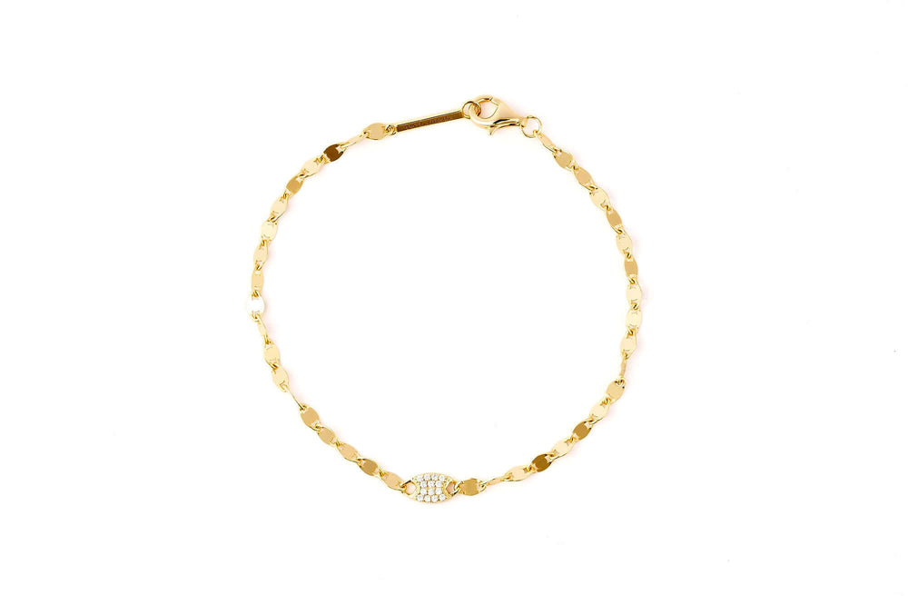 I See You Girl Gold Bracelet showcasing a refined design with gold links and a decorative centerpiece.