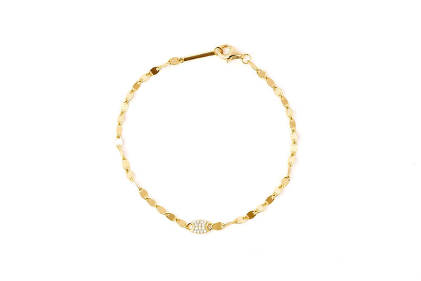 I See You Girl Gold Bracelet showcasing a refined design with gold links and a decorative centerpiece.
