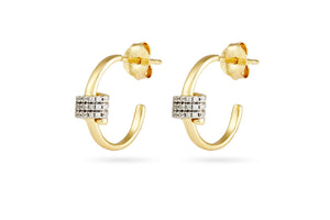 Doing It For The Plot Twist Gold Earrings showcasing intricate design and elegance with a sparkling detail.