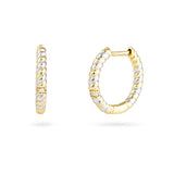 Plot Twist Mixed Metal Hoop Earrings showcasing a sophisticated mixed metal design in elegant hoops.