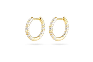 Plot Twist Mixed Metal Hoop Earrings, elegantly crafted with mixed metals for a refined statement accessory.