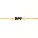 Always Better Together BFF Bracelet featuring a gold plating and black cubic zirconia detail.