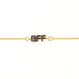 Always Better Together BFF Bracelet featuring a gold plating and black cubic zirconia detail.