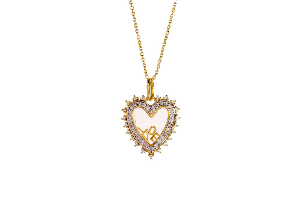 My Forever Favourite Feeling Love Heart Locket Necklace with 14k gold plating and love letters inside.
