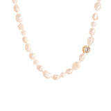 Pearl's A Singer Necklace 925 Sterling Silver 14K Gold Plated with cultured freshwater pearls and cubic zirconia accent.
