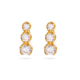Three Wishes Stud Earrings in 18k gold with three sparkling stones for a chic minimalist look.