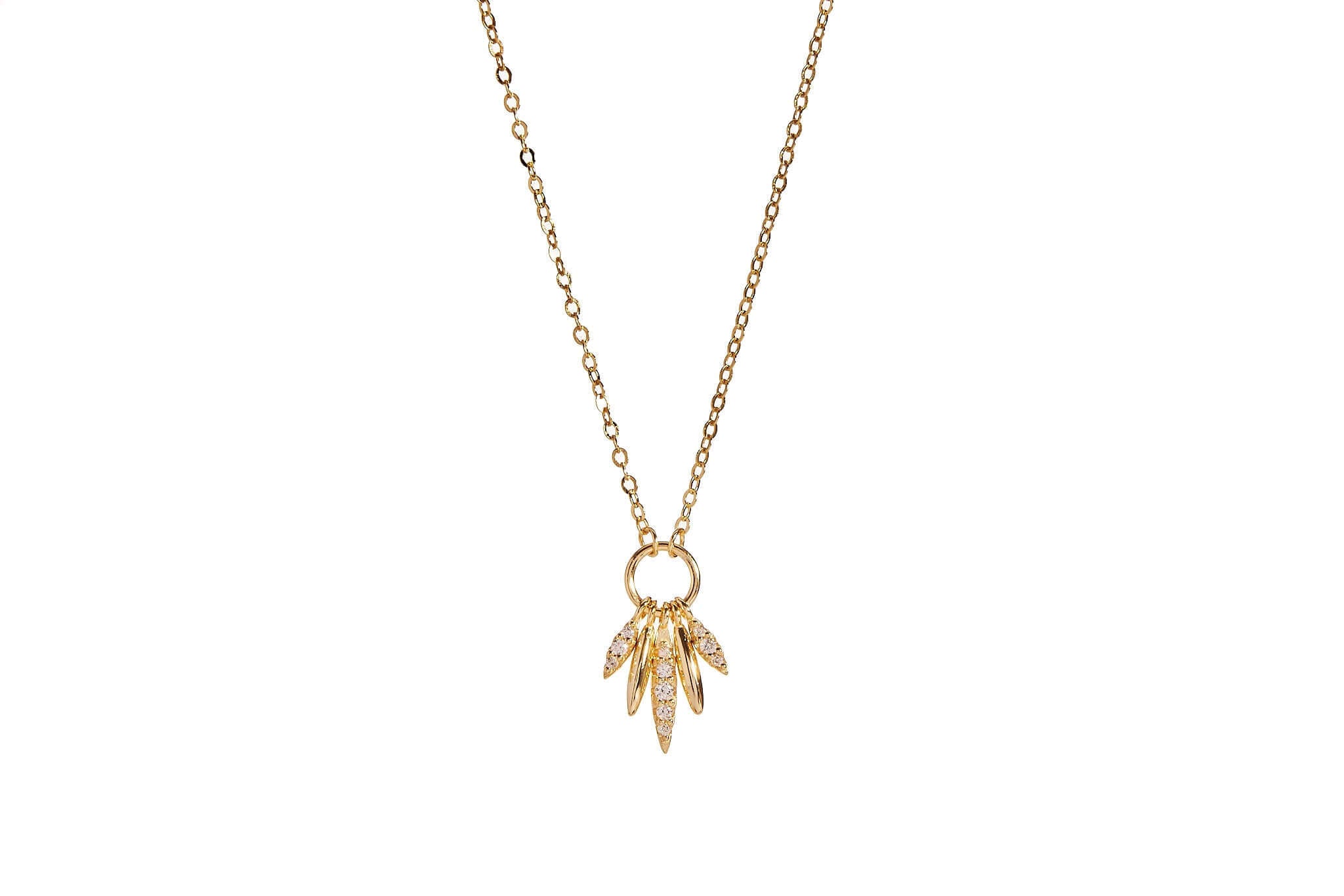 Dio Pendant Necklace featuring a gold-plated design with a delicate chain and a stylish pendant.