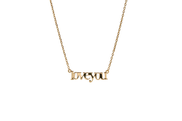 I Love Love Gold Script Necklace