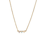 Starburst Opal Pendant Necklace featuring delicate opal stones on a 14k gold plated chain.