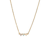 Starburst Opal Pendant Necklace featuring delicate opal stones on a 14k gold plated chain.