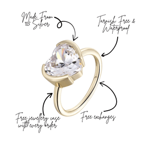 Pinky Promise Gold Heart Pinky Ring