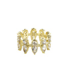 It's All In The Details Gold Eternity Band featuring round and pear-shaped stones in 14k gold and sterling silver.