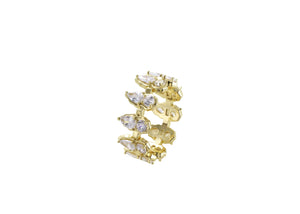 It's All In The Details Gold Eternity Band with round and pear-shaped stones in 14-karat gold for a refined, elegant look.