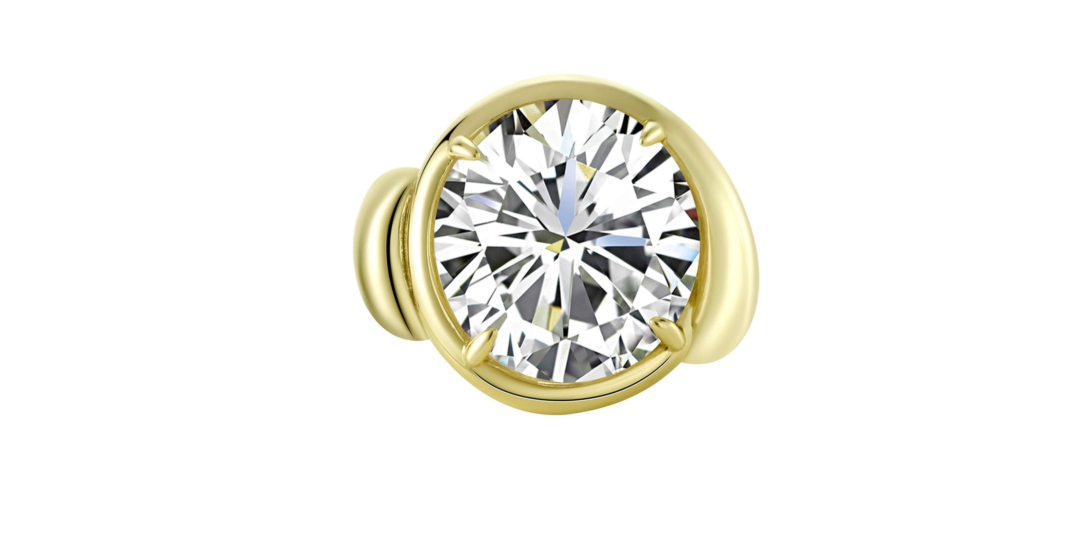 Don't Wait For Permission Statement Cocktail Ring with a large brilliant cut stone set in 14k gold plating.
