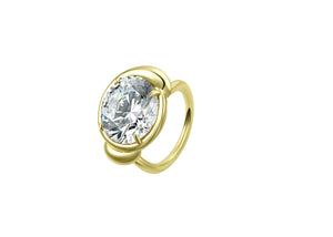 Don't Wait For Permission Statement Cocktail Ring in 14k gold plating with a stunning oval crystal centerpiece.