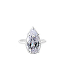 All Is Well Silver Solitaire Ring featuring a stunning pear-shaped gemstone in 925 sterling silver.
