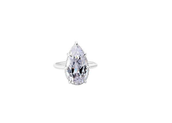All Is Well Silver Solitaire Ring featuring a stunning pear-shaped gemstone in 925 sterling silver.