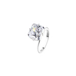 You Belong With Me Square Pinky Ring Silver featuring a stunning square cut crystal in a sleek silver band.