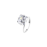 You Belong With Me Square Pinky Ring Silver featuring a stunning square cut crystal in a sleek silver band.