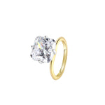 You Belong With Me Square Pinky Ring Gold featuring a stunning square gem with a gold band for a modern look.
