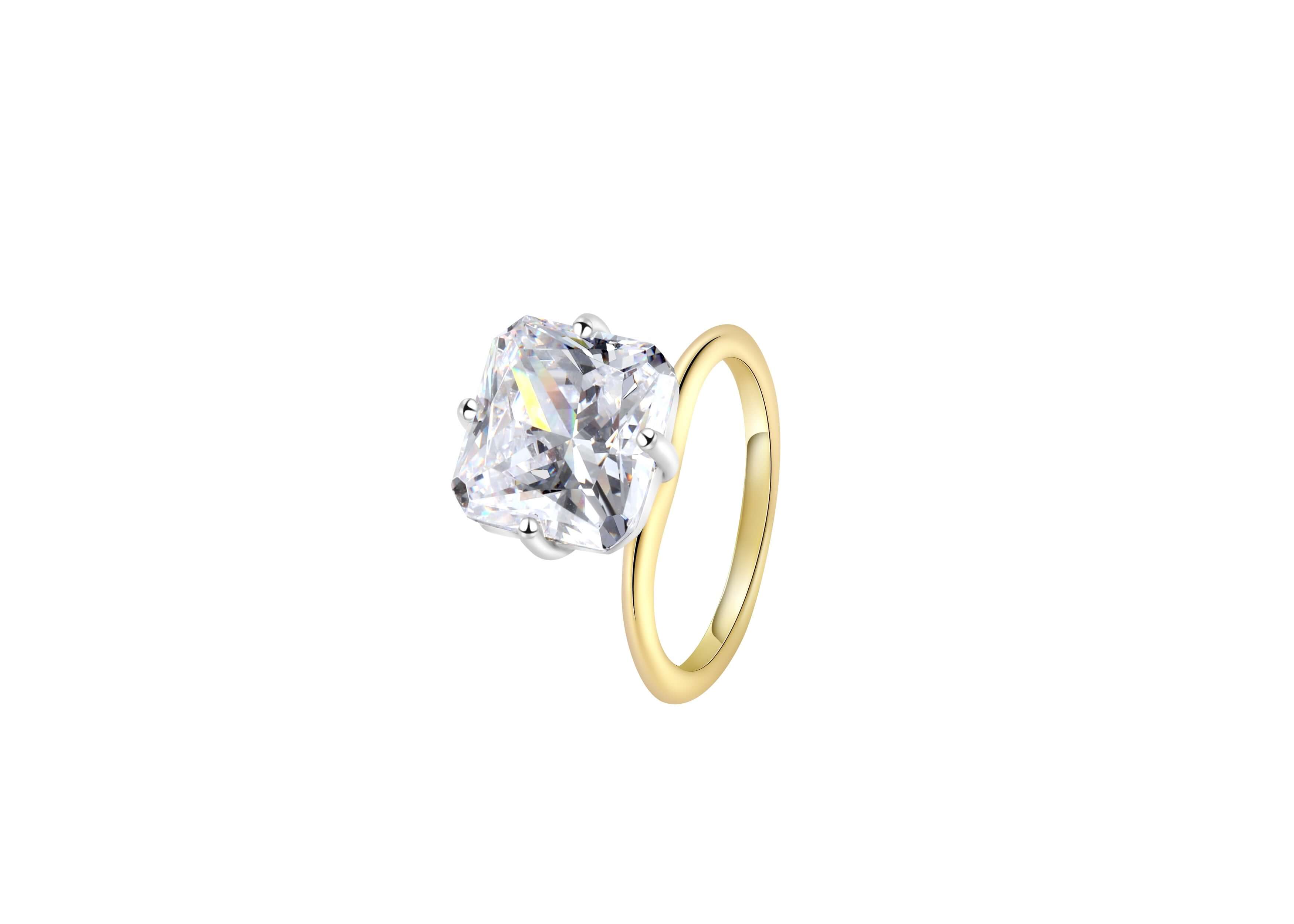You Belong With Me Square Pinky Ring Gold featuring a stunning square gem with a gold band for a modern look.