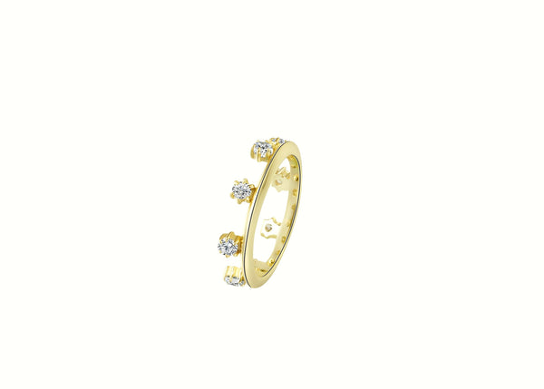 Rizz Eternity Stacking Pinky Ring Gold featuring sparkling stones and a sleek design for a layered look.