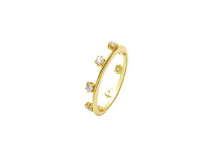 Endless Potential Aura Stacking Ring Gold with sparkling gems and a delicate gold band.