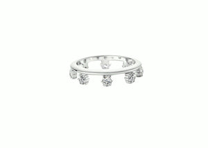 Rizz Eternity Stacking Pinky Ring Silver featuring sparkling stones on a sleek silver band.