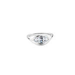 Soft Life Silver East West Pinky Ring featuring a stylish design and sparkling stone.