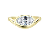 Soft Life Gold East West Pinky Ring featuring a modern east-west design with a sparkling central stone.