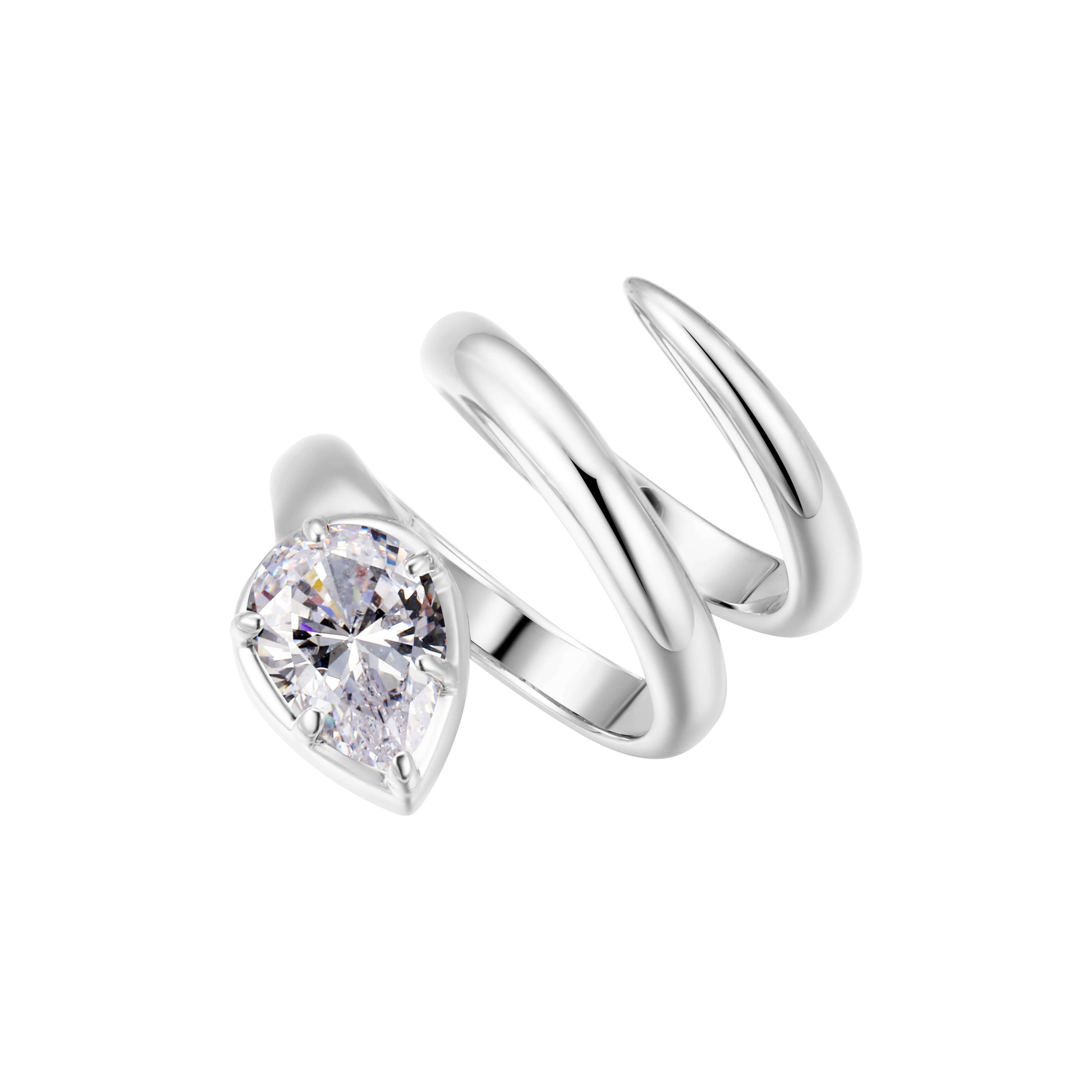When You Know You Know Silver Twisted Snake Pinky Ring with elegant twisted design and cubic zirconia.