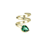 When You Know You Know Gold & Emerald Twisted Snake Pinky Ring on a white background.