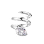 When You Know You Know Silver Twisted Snake Pinky Ring with cubic zirconia in a sleek serpentine design.