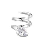 When You Know You Know Silver Twisted Snake Pinky Ring with cubic zirconia in a sleek serpentine design.