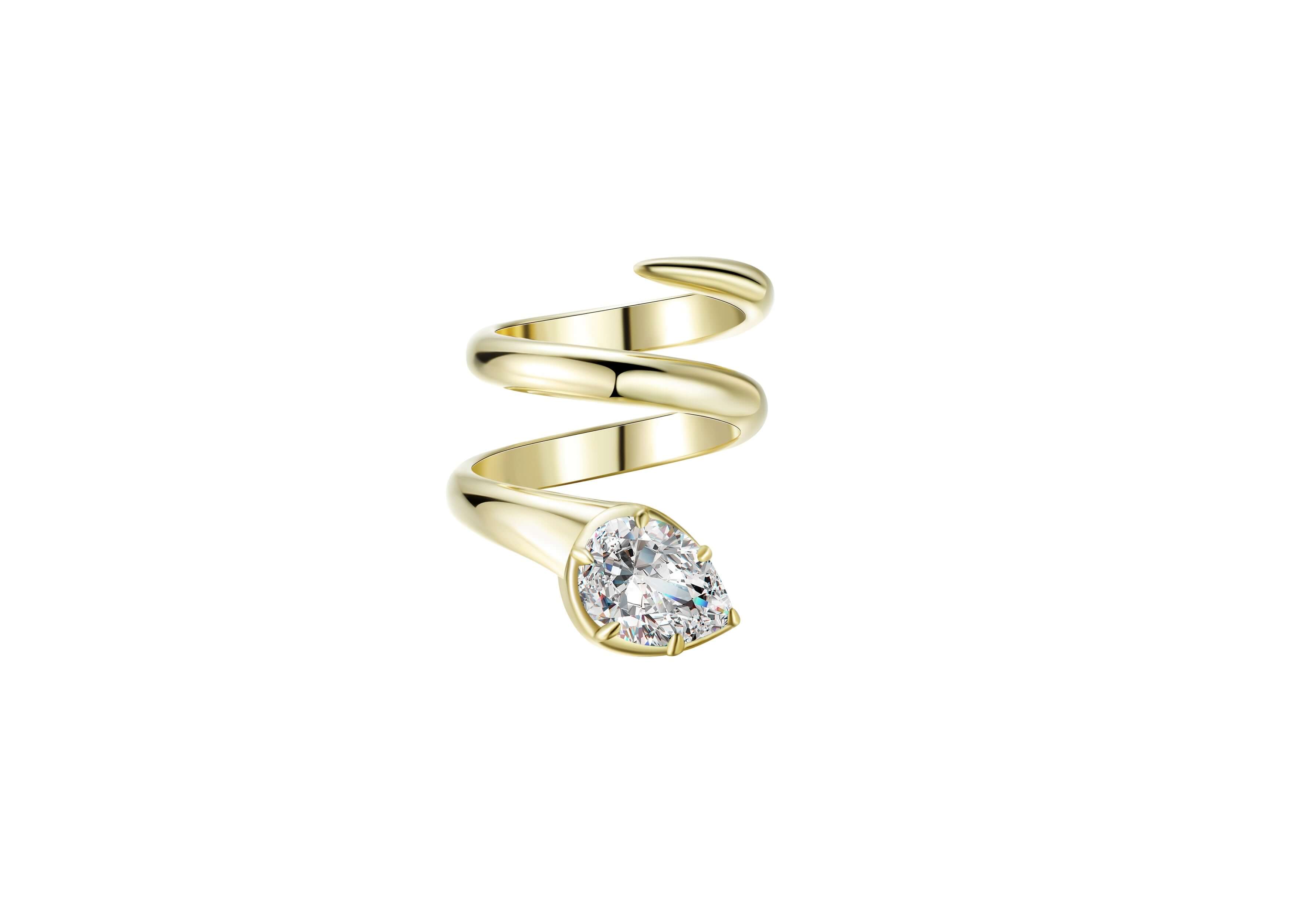 When You Know You Know Gold Twisted Snake Pinky Ring showcasing a unique twisted design.