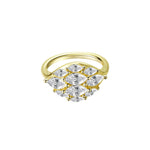 Feel Good Dome Marquise Gold Statement Pinky Ring with marquise cut CZ and gold accents.